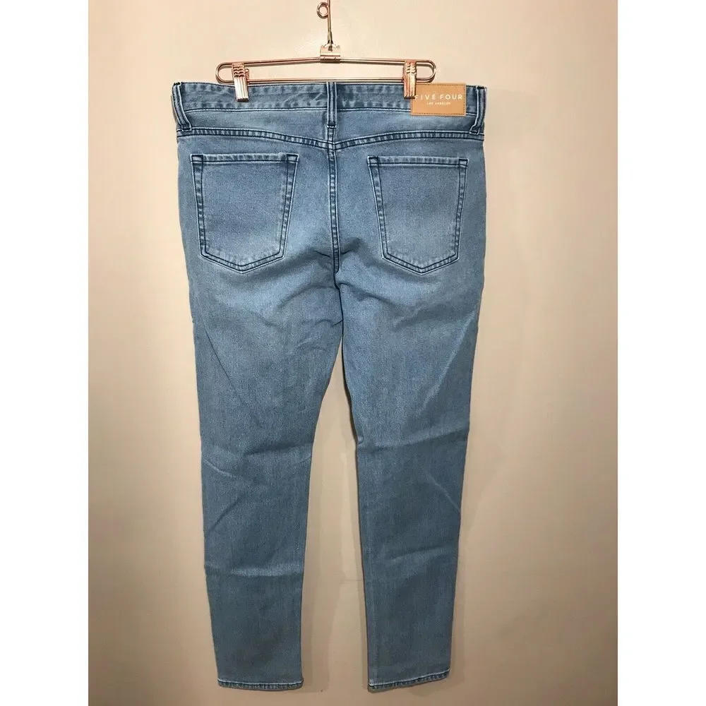 Five Four Corvin Slim Jeans Mens Size 33 Heavy‎ Wash Light Blue NWT - Picture 3 of 7